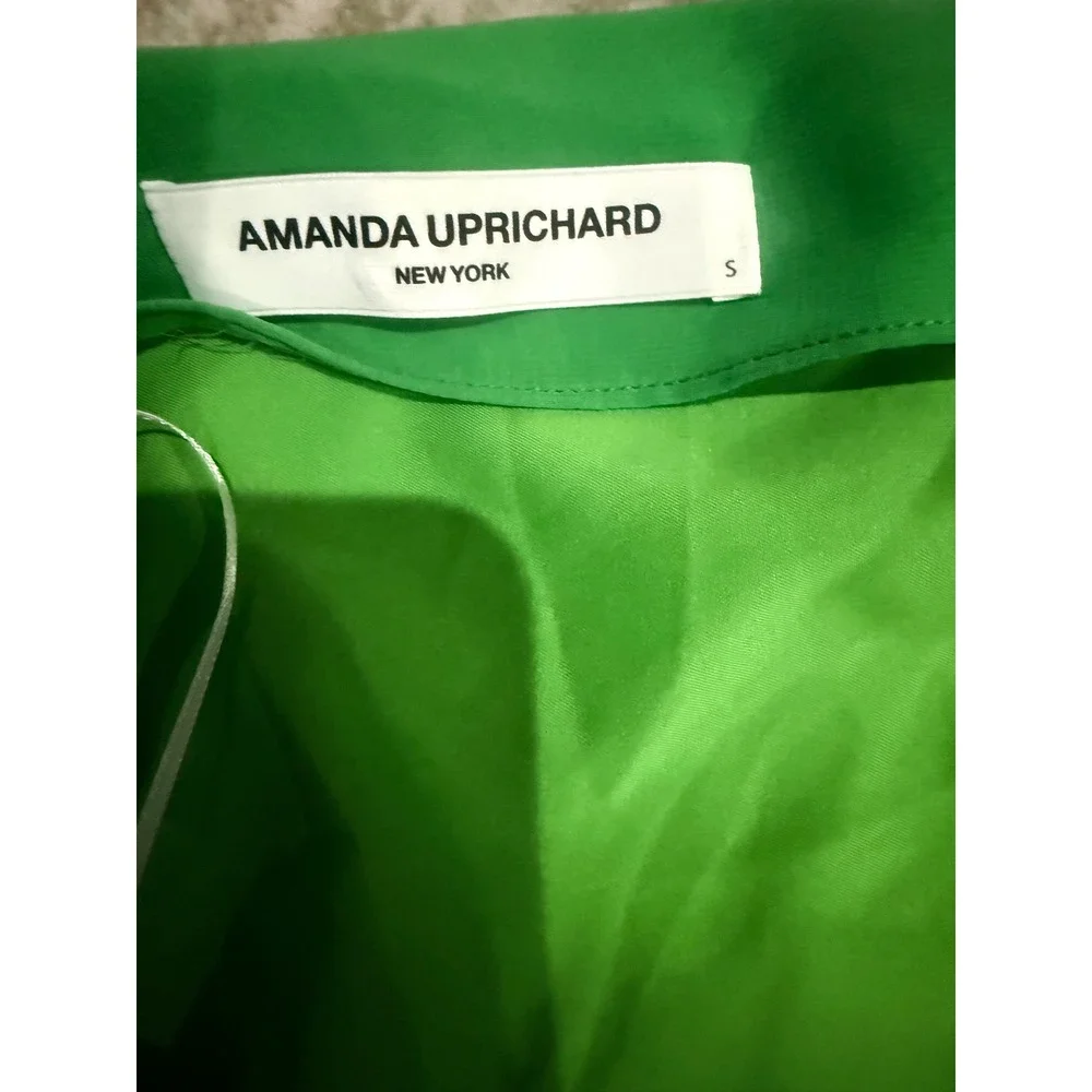New! Amanda‎ Uprichard Galleria Mini Dress Green Mantis One Shoulder Size Small